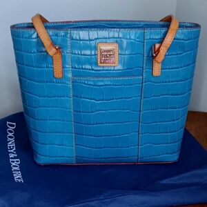 Dooney & Bourke Marine Blue Lexington Croc embossed with dust bag! EUC